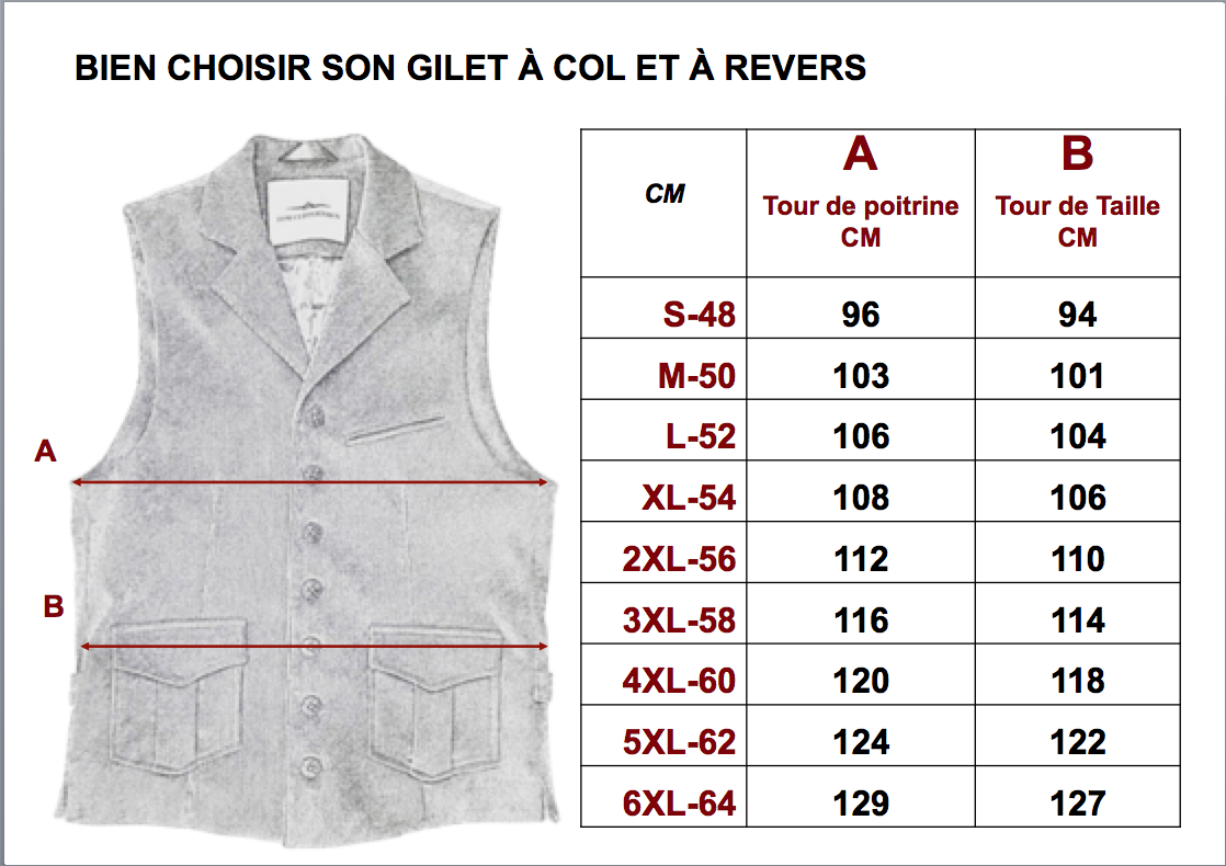 taille gilet femme